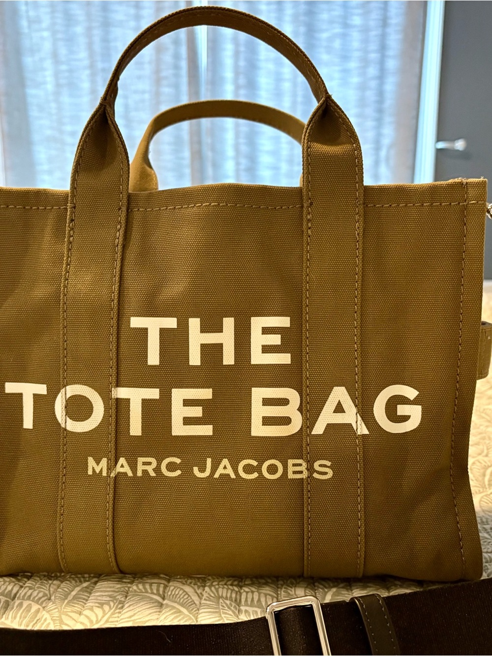 Marc Jacobs Olive Green Canvas Tote with White Logo